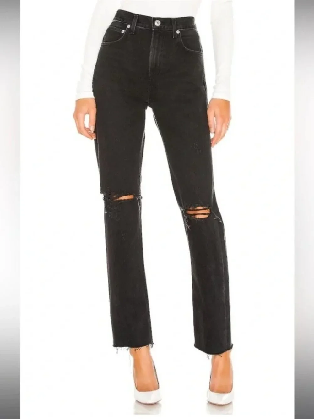 Agolde Cherie Straight Jeans High Rise Distortion